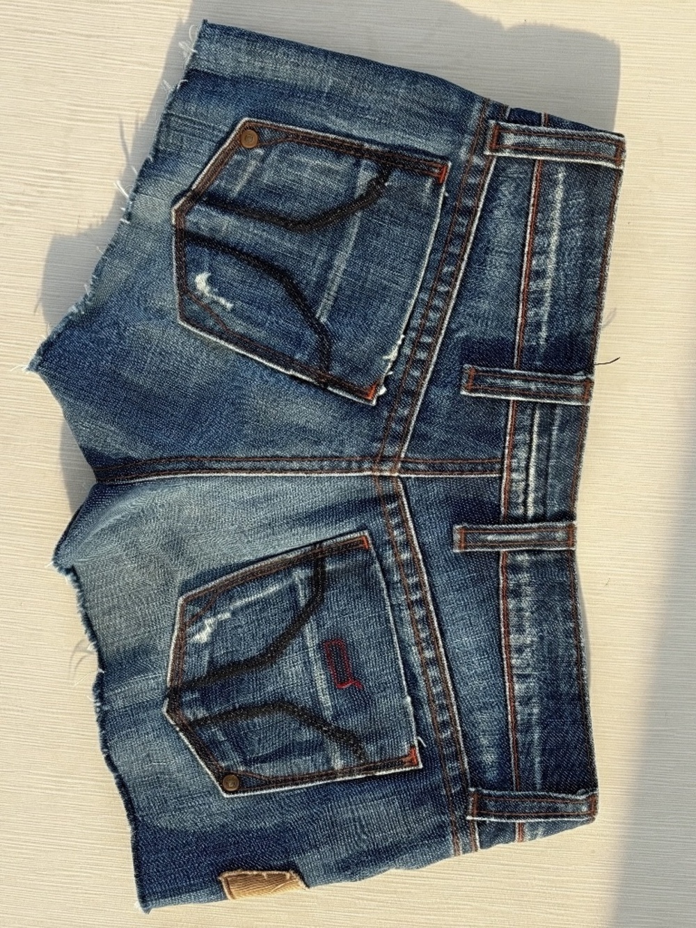 Miss Sixty Vintage Y2K Low Rise Flame Denim Micro Shorts Size 27 - Picture 4 of 8